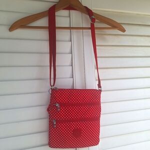 Kipling Red And White Polka Dot Crossbody Mini Bag